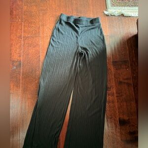 H&M Black Ribbed Wide Leg Pants